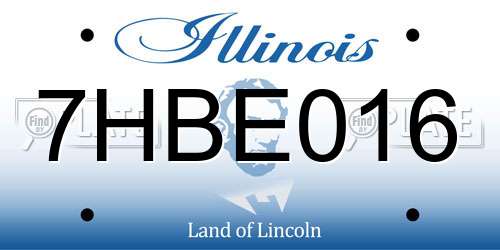 7HBE016 Illinois License Plate