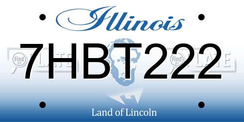 7HBT222 Illinois License Plate