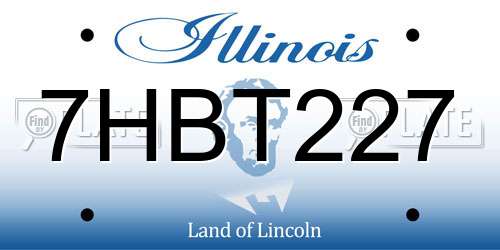 7HBT227 Illinois License Plate