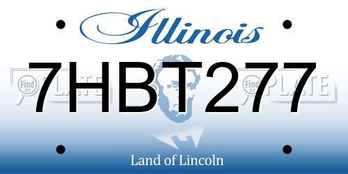7HBT277 Illinois License Plate