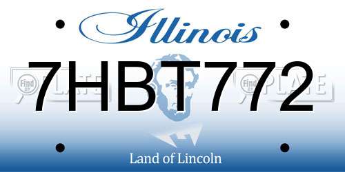 7HBT772 Illinois License Plate