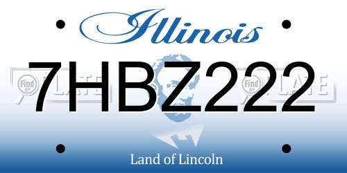 7HBZ222 Illinois License Plate