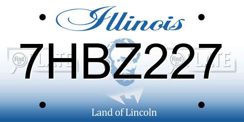 7HBZ227 Illinois License Plate