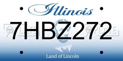 7HBZ272 Illinois License Plate