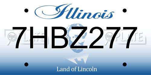 7HBZ277 Illinois License Plate