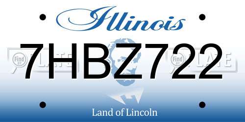 7HBZ722 Illinois License Plate