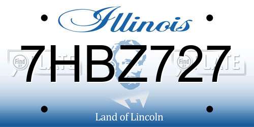7HBZ727 Illinois License Plate