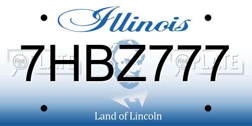 7HBZ777 Illinois License Plate