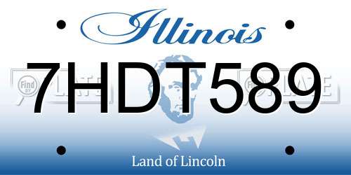 7HDT589 Illinois License Plate