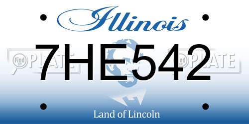 7HE542 Illinois License Plate