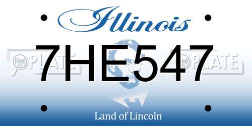 7HE547 Illinois License Plate