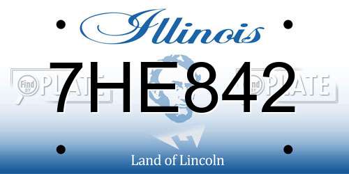 7HE842 Illinois License Plate