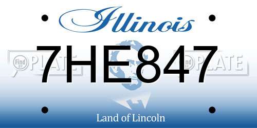 7HE847 Illinois License Plate