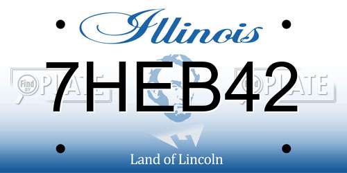 7HEB42 Illinois License Plate