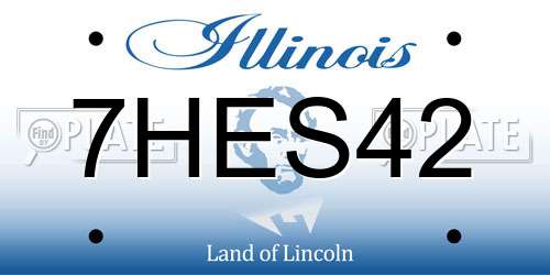 7HES42 Illinois License Plate