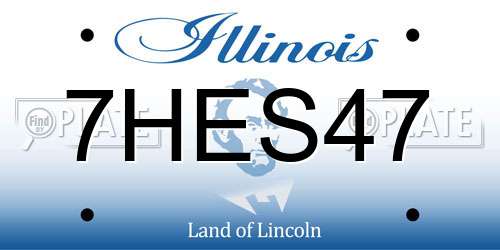 7HES47 Illinois License Plate