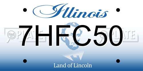 7HFC50 Illinois License Plate