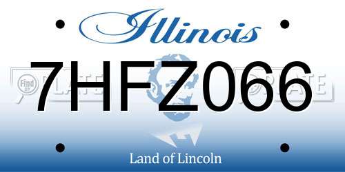 7HFZ066 Illinois License Plate
