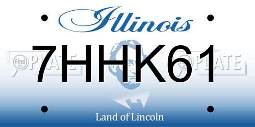 7HHK61 Illinois License Plate