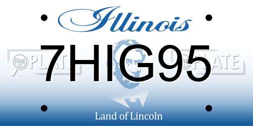 7HIG95 Illinois License Plate