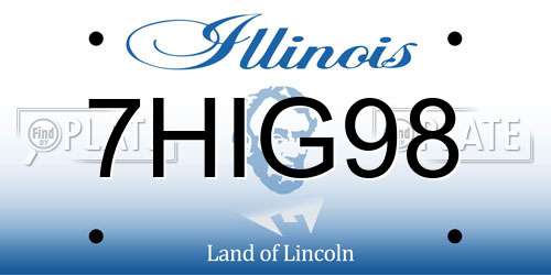 7HIG98 Illinois License Plate