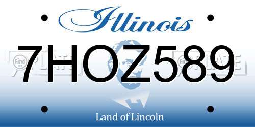 7HOZ589 Illinois License Plate