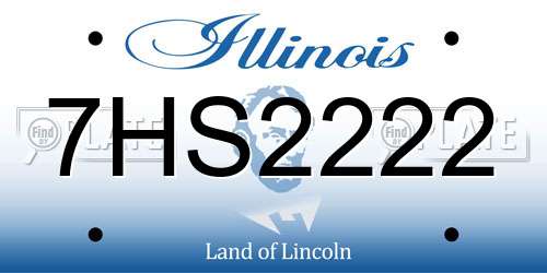 7HS2222 Illinois License Plate