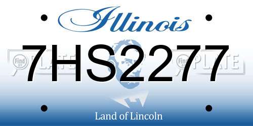 7HS2277 Illinois License Plate