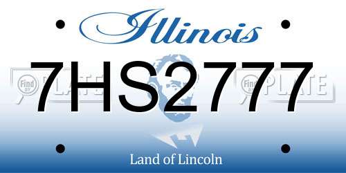 7HS2777 Illinois License Plate