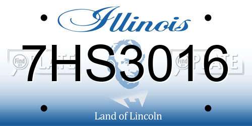 7HS3016 Illinois License Plate