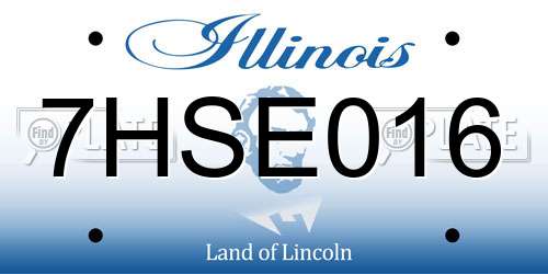 7HSE016 Illinois License Plate