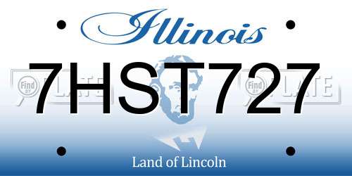 7HST727 Illinois License Plate