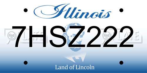 7HSZ222 Illinois License Plate