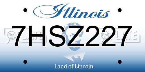 7HSZ227 Illinois License Plate