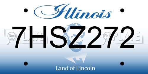7HSZ272 Illinois License Plate