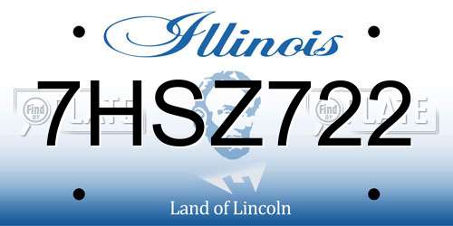 7HSZ722 Illinois License Plate