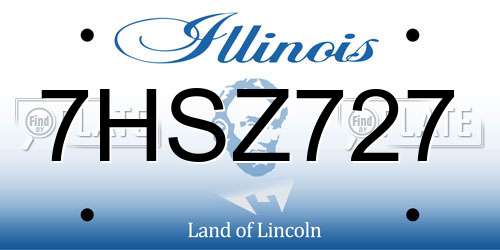 7HSZ727 Illinois License Plate
