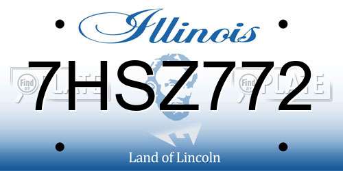 7HSZ772 Illinois License Plate