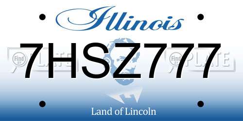 7HSZ777 Illinois License Plate