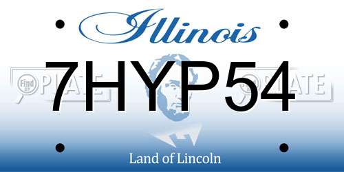 7HYP54 Illinois License Plate