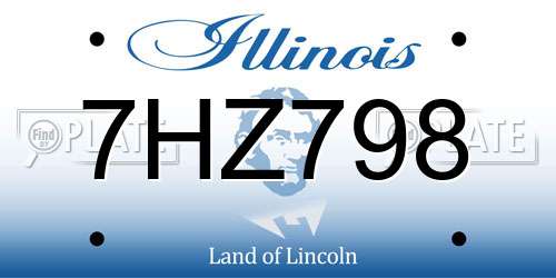 7HZ798 Illinois License Plate