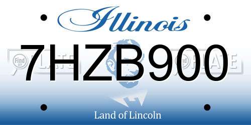 7HZB900 Illinois License Plate
