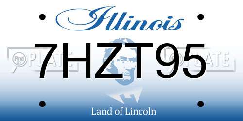7HZT95 Illinois License Plate