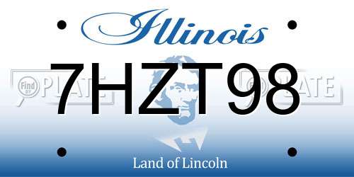 7HZT98 Illinois License Plate