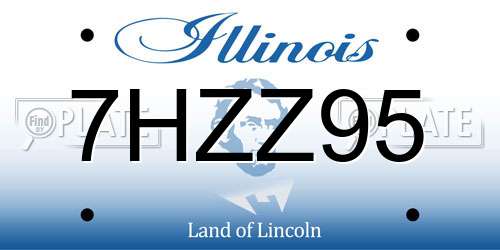 7HZZ95 Illinois License Plate
