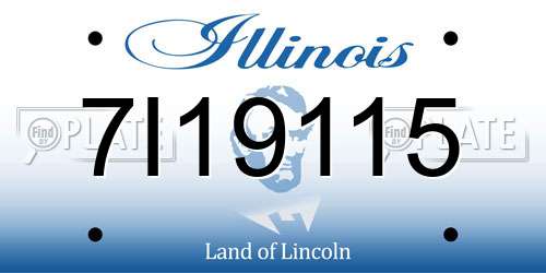 7I19115 Illinois License Plate