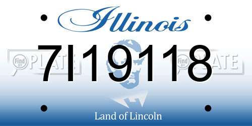 7I19118 Illinois License Plate