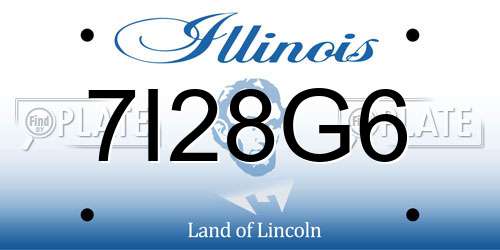 7I28G6 Illinois License Plate