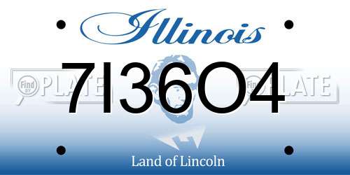 7I36O4 Illinois License Plate