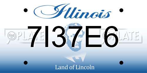7I37E6 Illinois License Plate